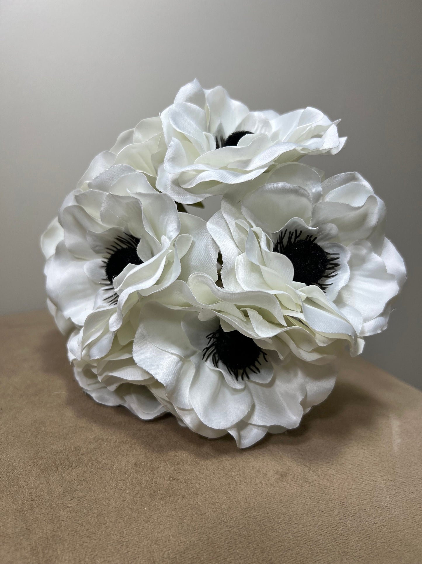 Wedding Bouquet Anemone White Bridal Anemone Classic Wedding Bouquet Ivory Anemone Bridesmaids Decor Anemone Artificial Flower