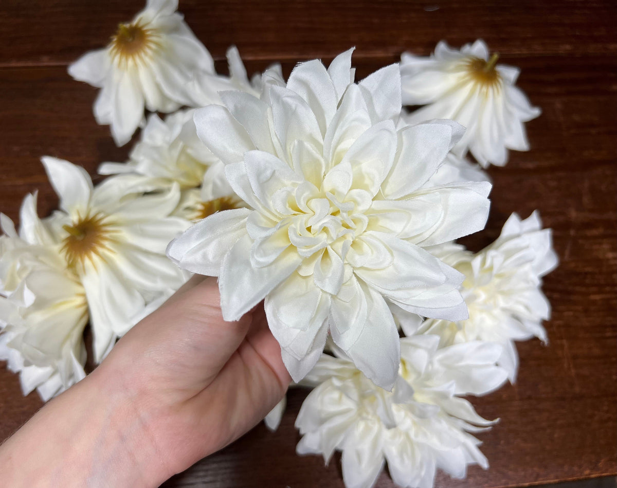 Artificial Flowers Dahlia Head Ivory High Quality Gerbera Wedding White Fake Burgundy Silk Dusty Rose Accessories Home Decor DIY Reddit