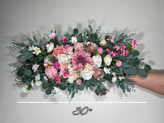 Wedding Pink Arch Arrangement Ivory Dusty Rose Arch Aisle Arrangement Decor Wild Flower Summer Spring Arch White Artificial Flower Reddit