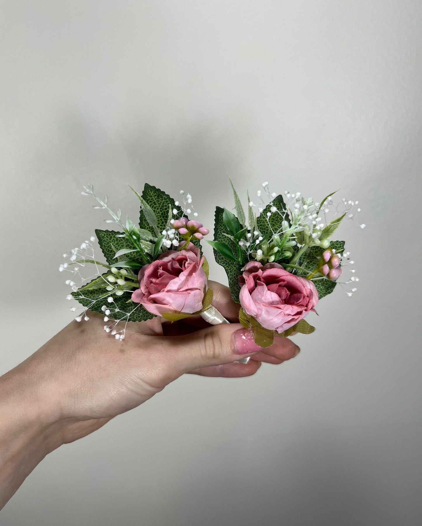 Wedding Pink Bouquet Wild Flower Bridal Dusty Rose Bouquet Bridesmaids White Orange Eucalyptus Fuchsia Spring Peony Artificial Flower
