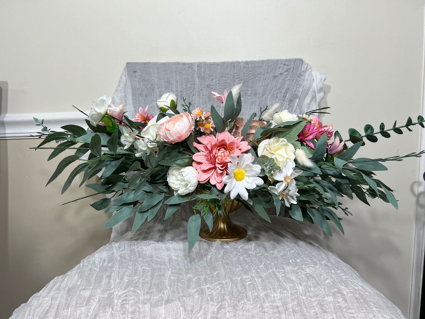 Wedding Centerpiece Dusty Rose Boho Table Decor Pink White Centerpiece Pink Wedding Table Centerpiece Vase Dusty Rose Artificial Flower