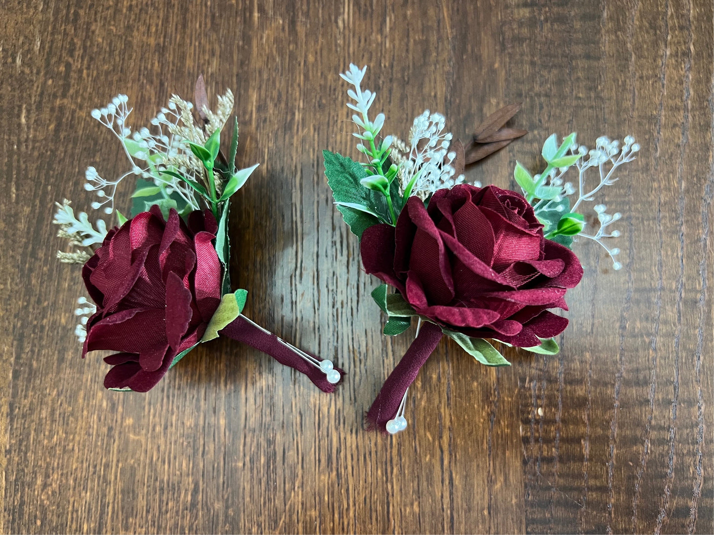 Wedding Bouquet Burgundy Bridal Red Rustic Bouquet Burgundy Bridesmaids White Christmas Bouquet Eucalyptus Dahlia Ivory Artificial Flowers