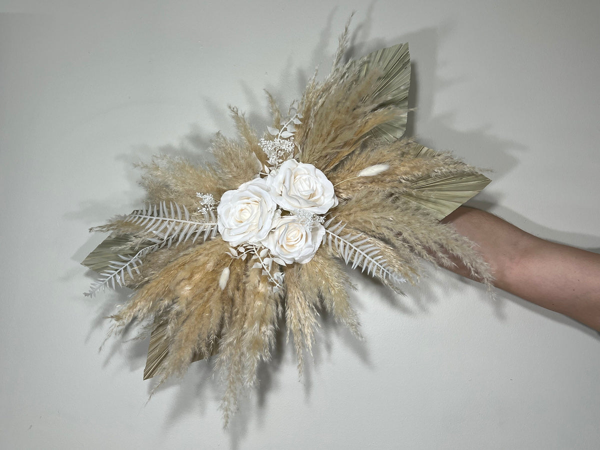 Home Decor White Wall Backdrop Swag Decor Boho Pampas Grass Nursery Decor Beige Dried Event Backdrop Palm Leave Arch Arrangements Reddit