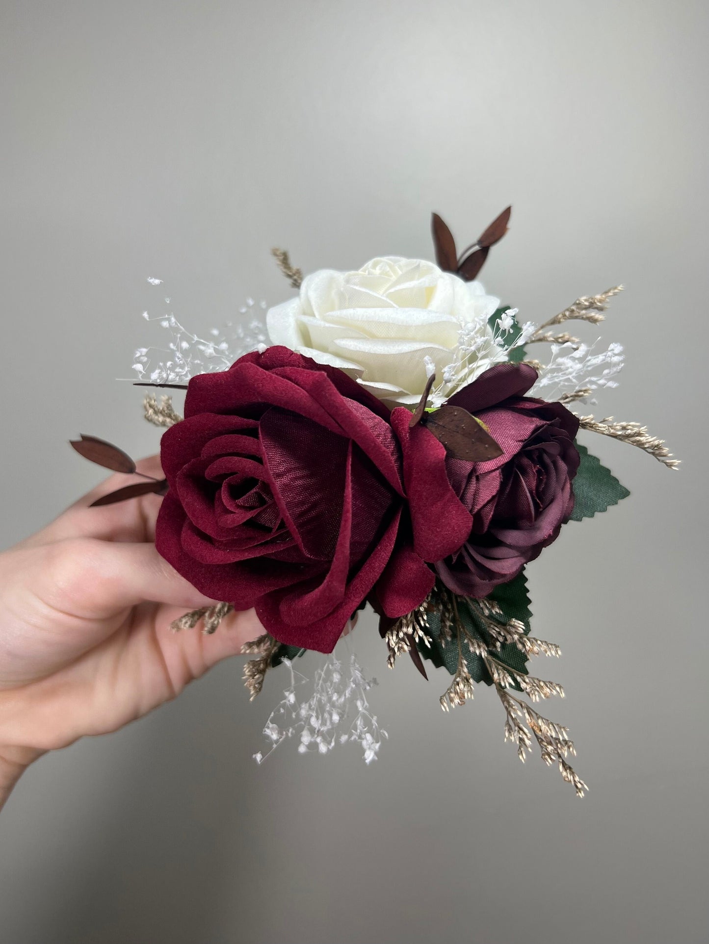 Wedding Cake Decoration Burgundy Topper Decor White Cake Arrangements Wedding Burgundy Ivory Cake Decor Wedding Artificial Flowers Topper