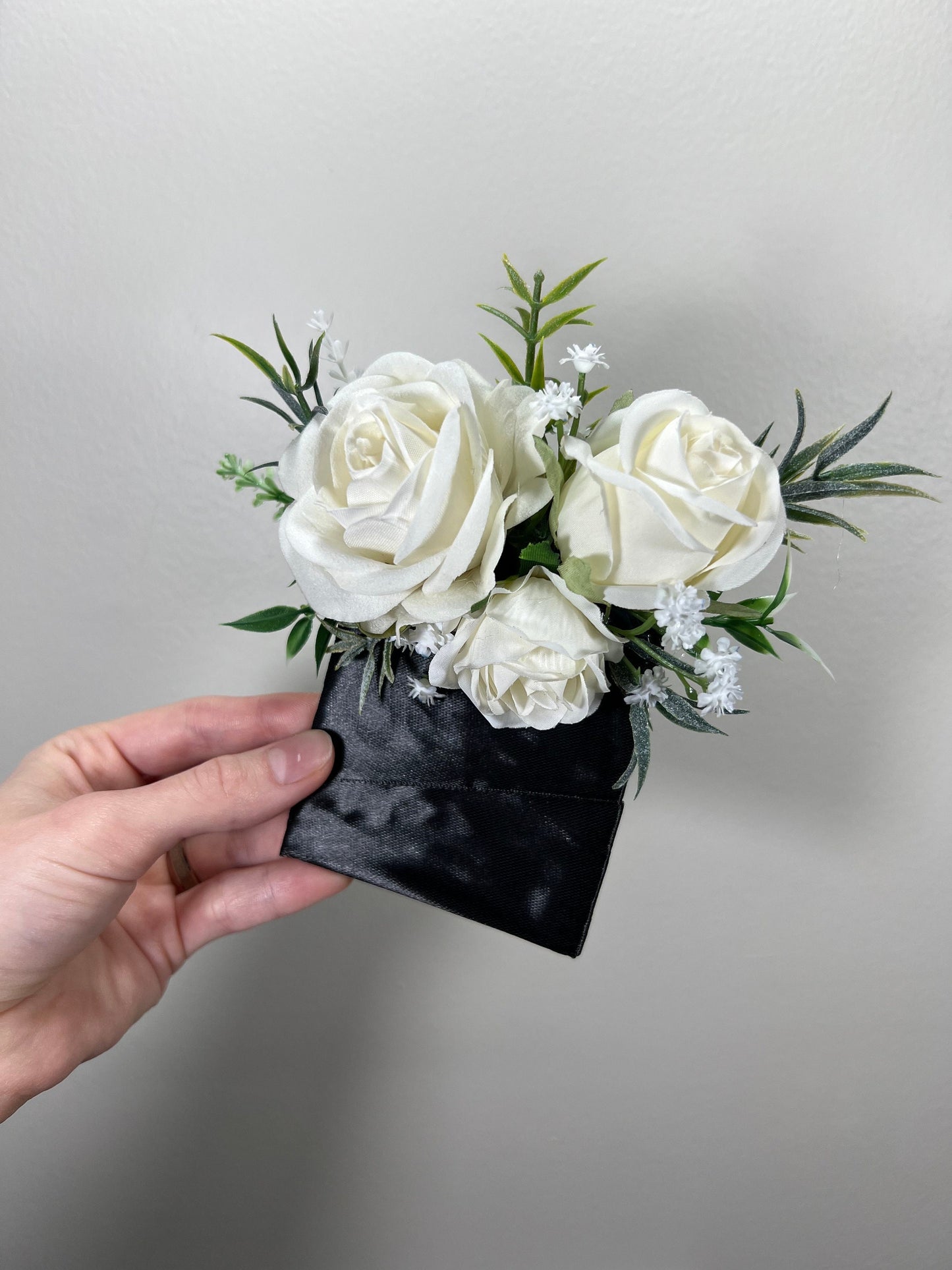 Wedding Pocket Boutonniere White Groom Boutonnière Ivory Square Groomsmen Pocket Boutonniere Pearl Wedding Ivory Rustic Artificial Flowers