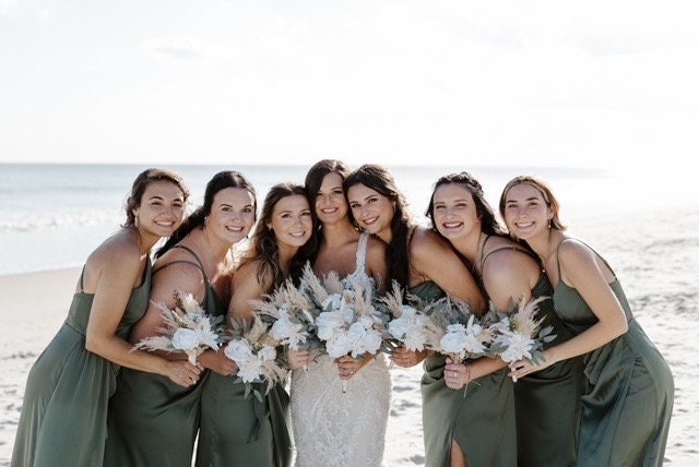 Wedding White Bouquet Boho Bridal Ivory Bouquet Pampas Grass Bridesmaids Decor Eucalyptus Ivory Greenery Artificial Flower Dried Classic