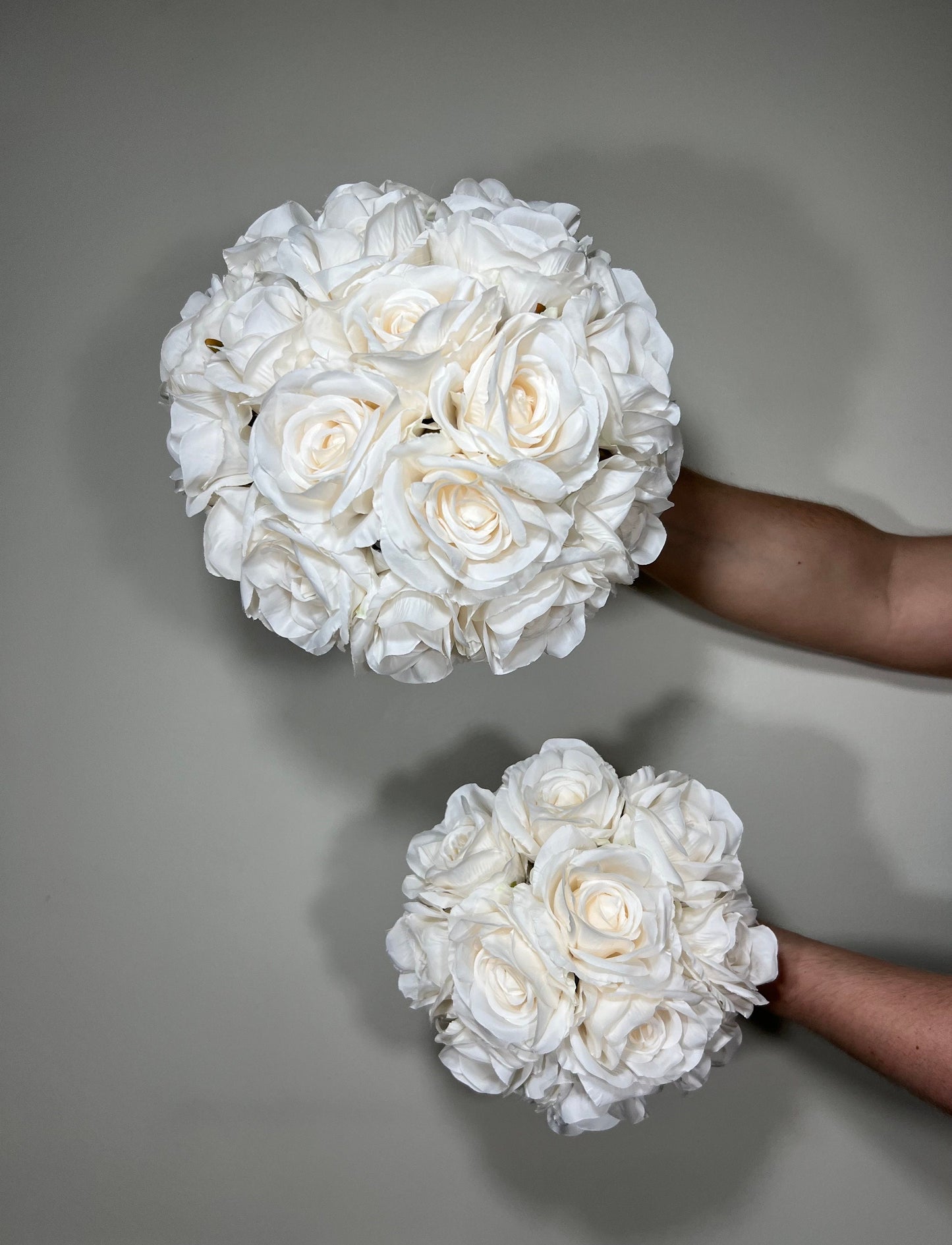 Wedding Bouquet White Bridal Wedding Ivory Classic Rose Bridesmaids Decor Handmade Artificial Faux Flower White Bouquet Rose Decoration