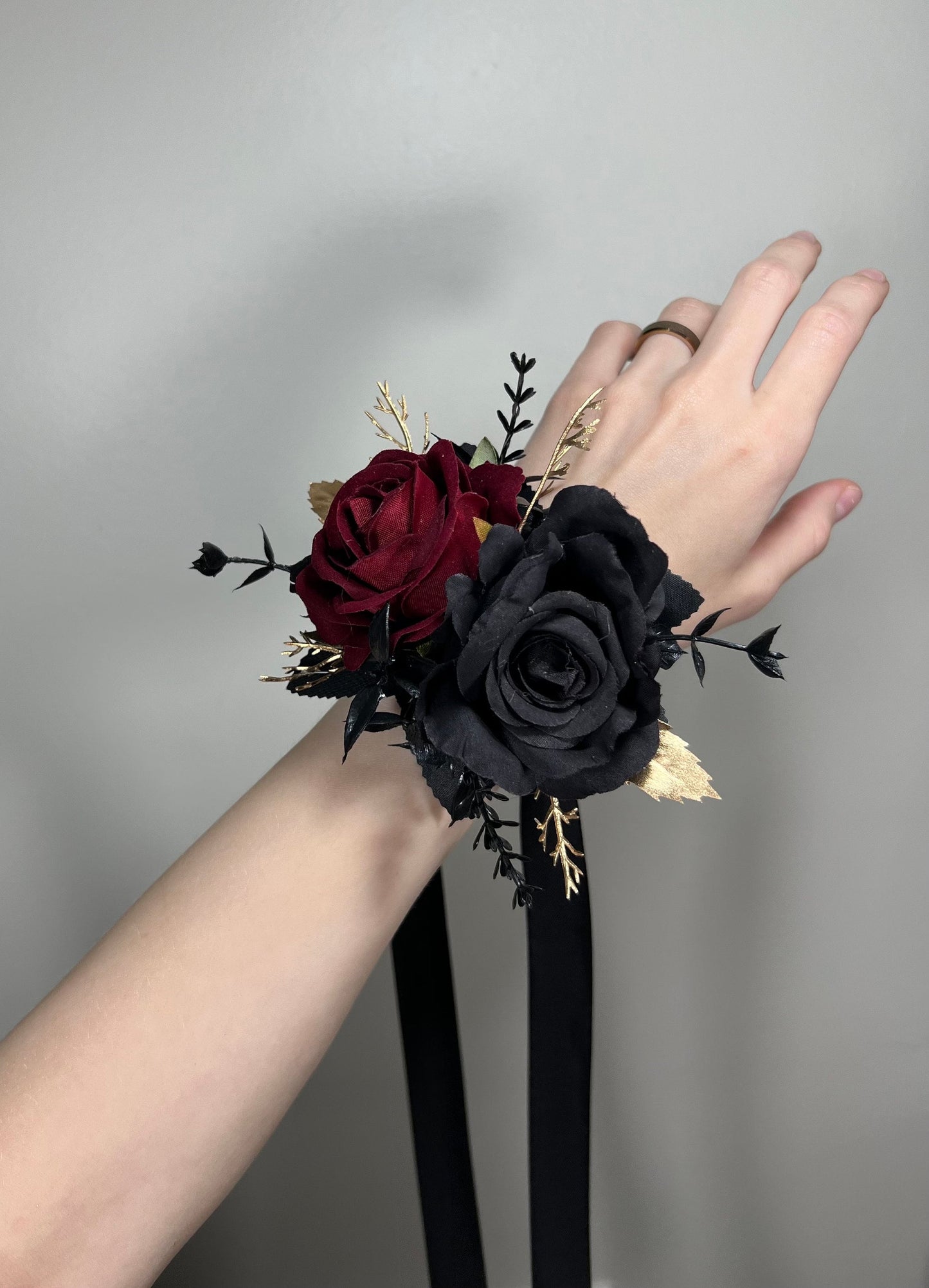 Wedding Black Corsage Burgundy Wedding Gothic Wrist Corsage Bridesmaids Corsage Mom Black Corsage Burgundy Gold Accessories Reddit