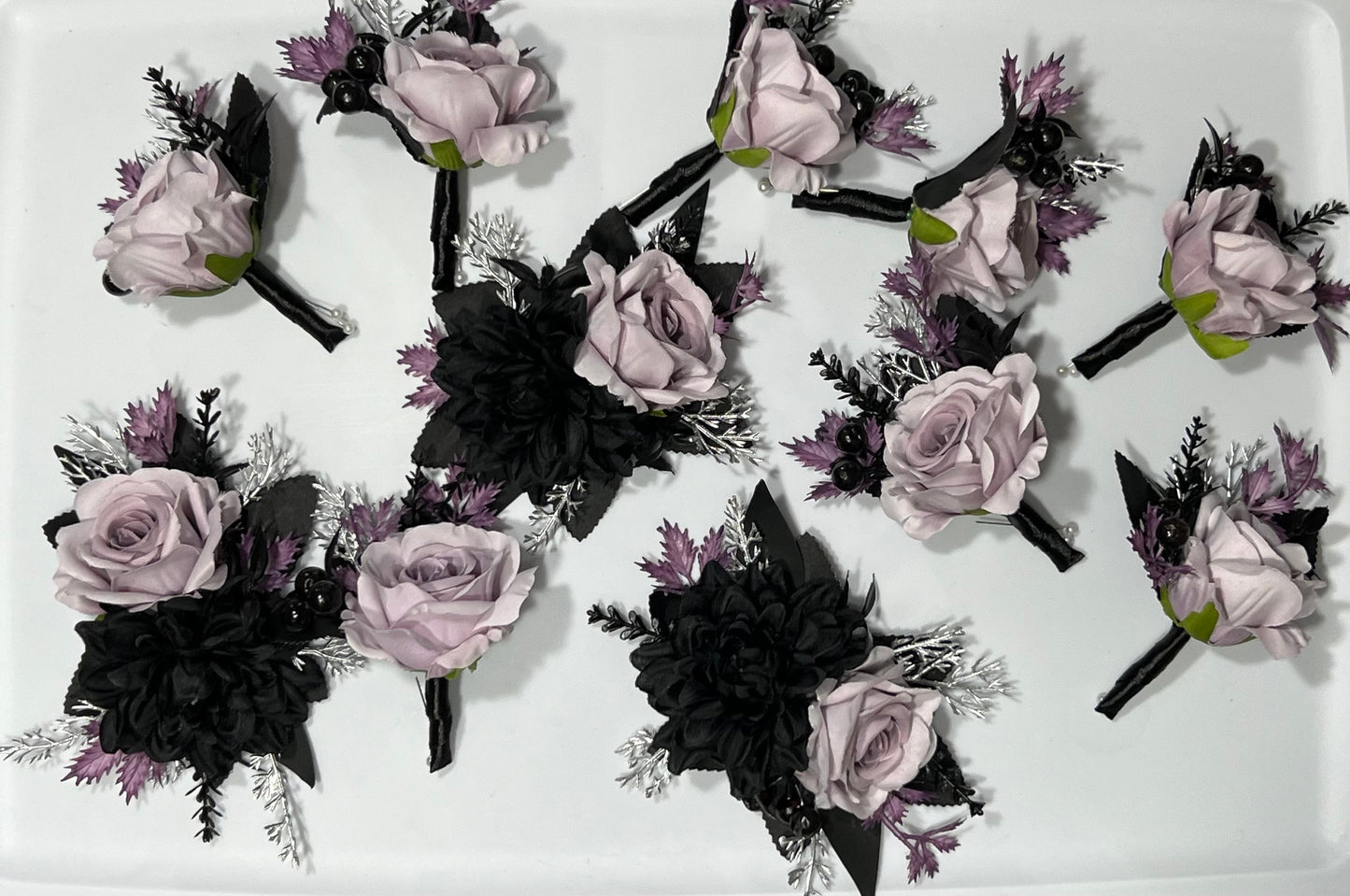 Wedding Bouquet Black Purple Bridal Gothic Bouquet Black Dark Purple Bridesmaids Bouquet Black Purple Artificial Flower