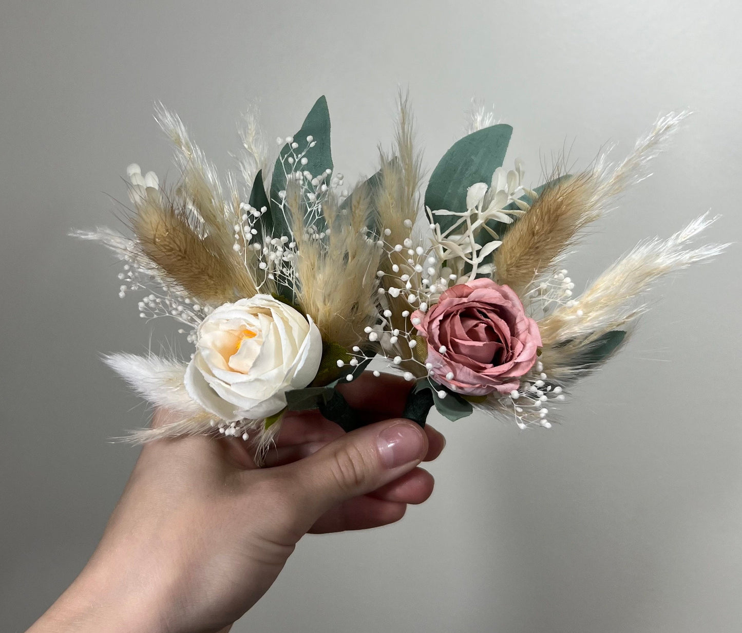 Wedding Dusty Rose Bouquet Bridal White Boho Dusty Rose Bouquet Pampas Grass Bridesmaids Bouquet Pink Greenery Ivory Mauve Artificial
