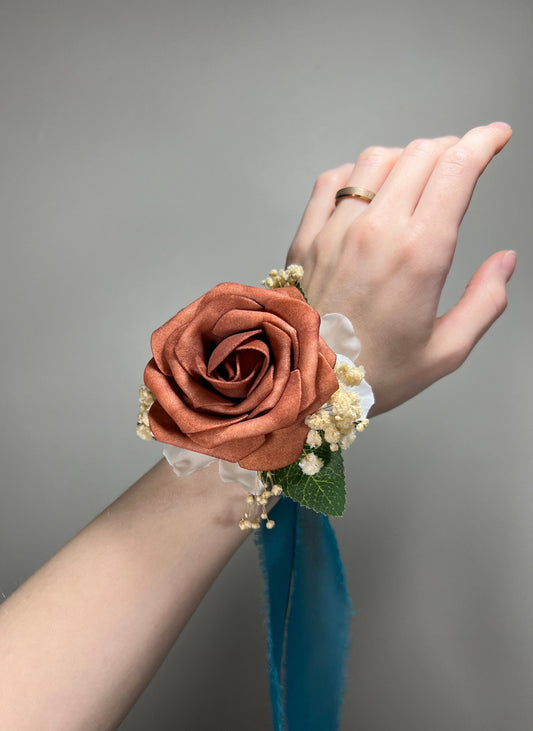 Rust Corsage Wedding Groom Terracotta Corsage Mom Corsage Cinnamon Corsage Orange Boho Baby Breath Artificial Flowers Reddit