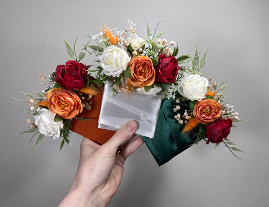 Orange Corsage Red Terracotta Wedding Wrist White Corsage Bridesmaids Corsage Rust Ivory Pampas Grass Accessories Artificial Flowers Reddit