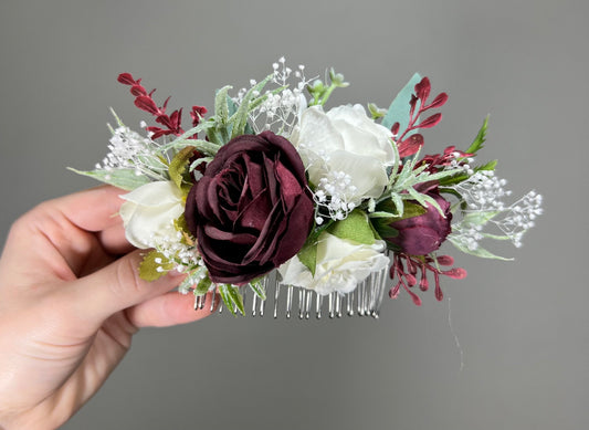 Flower Hair Comb Wedding White Head Piece Hair Comb Pink Bridal Wedding Blue Hair Accessories Dusty Rose Hair Comb Artificial Flower Reddit