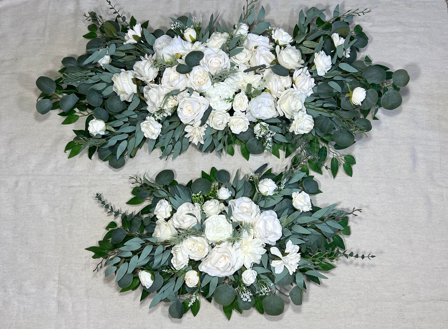 Wedding Arch Arrangement White Ivory Arch Aisle Arrangement Decor White Arbor Arrangement White Eucalyptus Sage Artificial Flowers