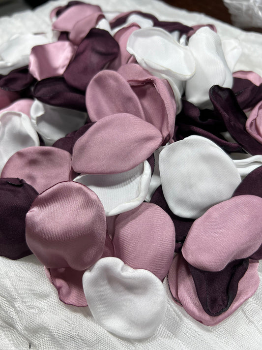 Purple Petals Wedding Decor Flower Girl Petals White Wedding Aisle Decor Flower Petals Plum Ceremony Decor Bridal Shower Confetti