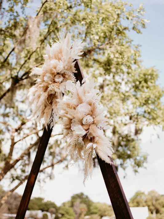White Arch Arrangement Boho White Pampas Grass Arch Aisle Arrangement Arbor White Decor Artificial Flower