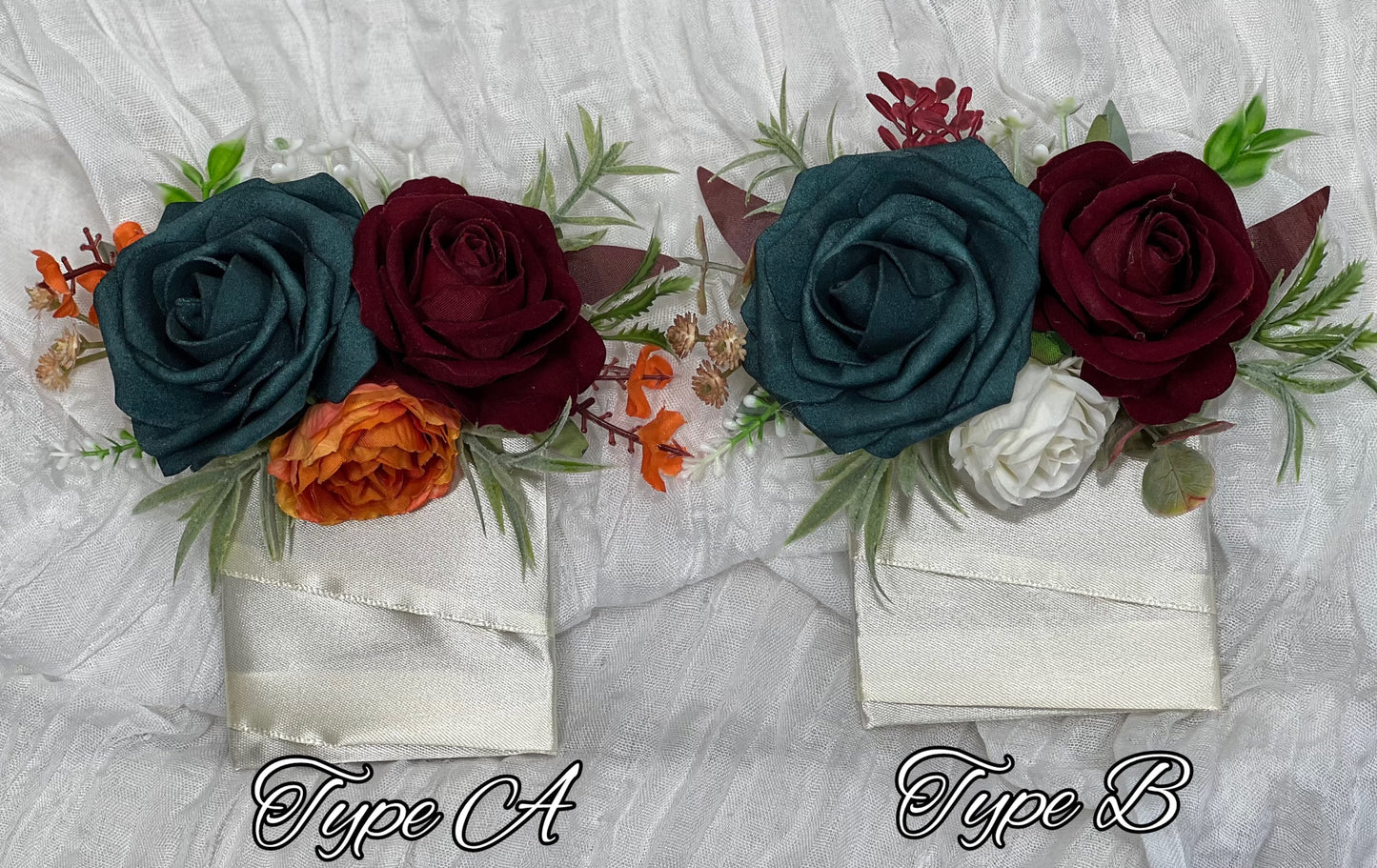 Dark Teal Bouquet Bridal White Terracotta Burgundy Bridesmaids Bouquet Burnt Orange Bouquet Teal Burgundy Rust Ivory Artificial Flowers