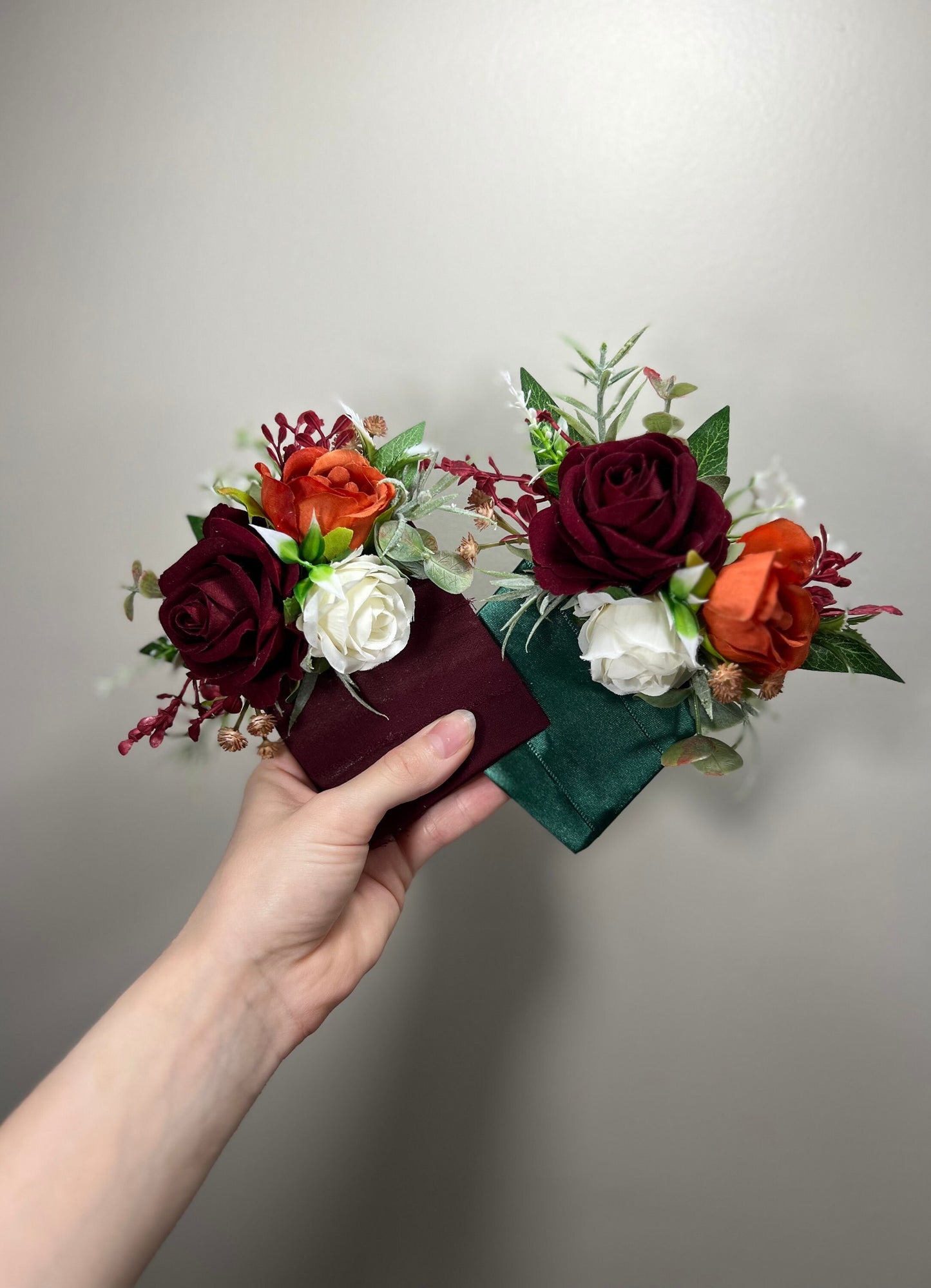 Burgundy Corsage Wedding Wrist Corsage White Terracotta Bridesmaids Corsage Burgundy Orange Corsage Mom Ivory Rust Pocket Boutonniere