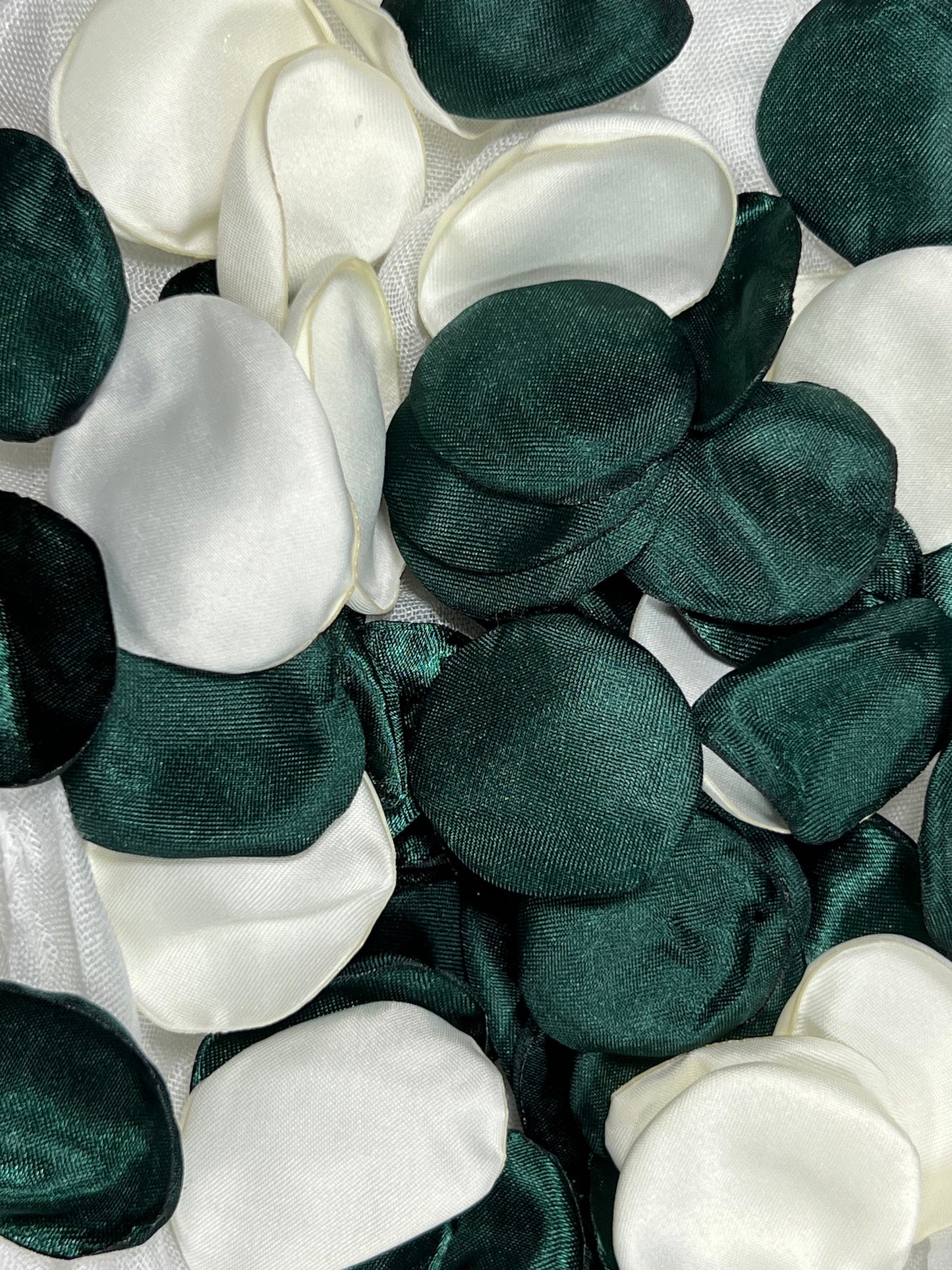 Green Petals White Wedding Decor Flower Girl Petals Emerald Green White Wedding Aisle Decor Flower Petals Forest Green Hunter Confetti