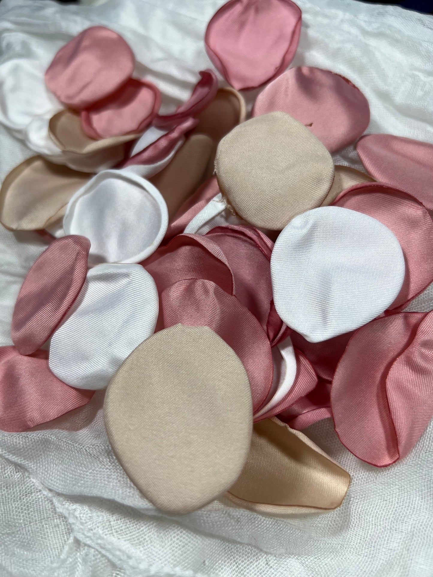 White Petals Wedding Decor Flower Girl Petals Dusty Ros Aisle Decor Flower Pink Petals Tan Ceremony Decor Champagne Confetti Blush