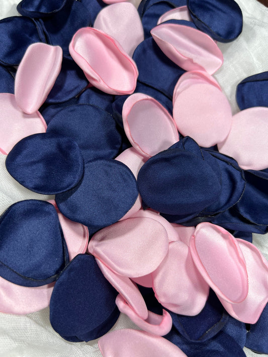 Blue Pink Petals Wedding Decor Flower Girl Petals Navy Blue Pink Wedding Aisle Decor Flower Petals Dark Blue Ceremony Decor Bridal Shower