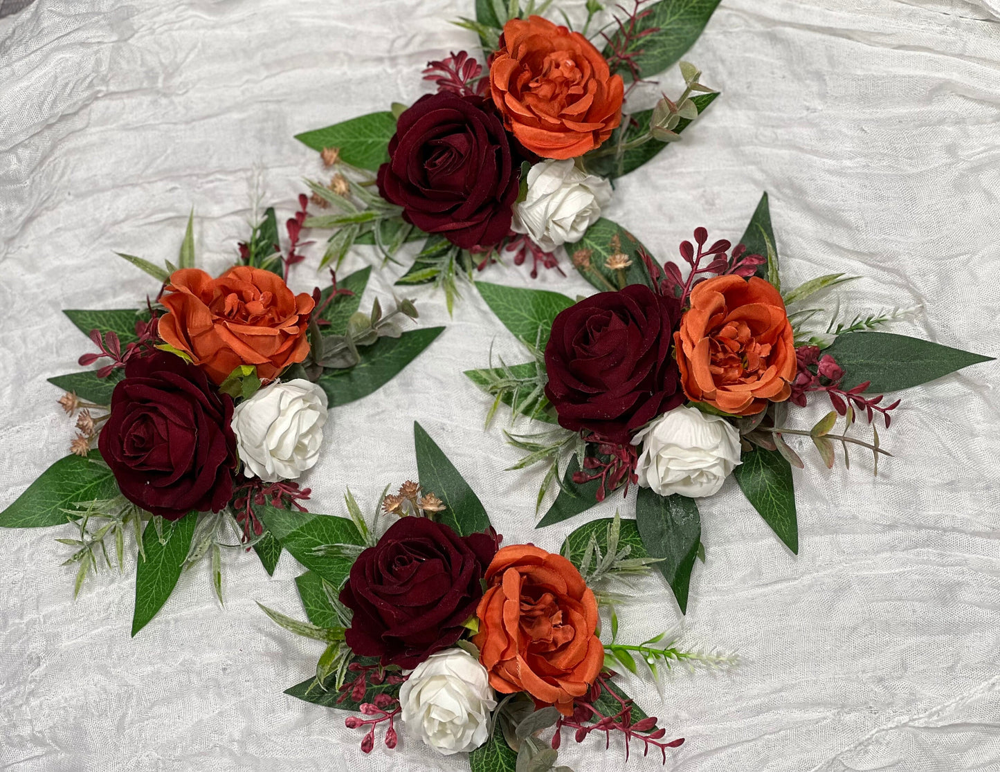 Cake Decoration White Wedding Topper Burgundy Flower Decor Cake Arrangements Rust Cake Decoration Terracotta Flower Orange Cake Decor