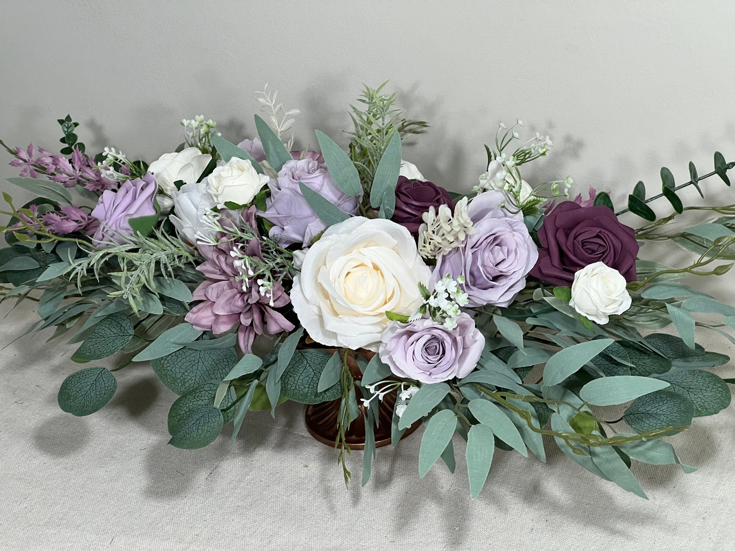 Purple Centerpiece Wedding Table White Decor Lavender White Centerpiece Plum Wedding Table Centerpiece Purple Lavender Artificial Flower