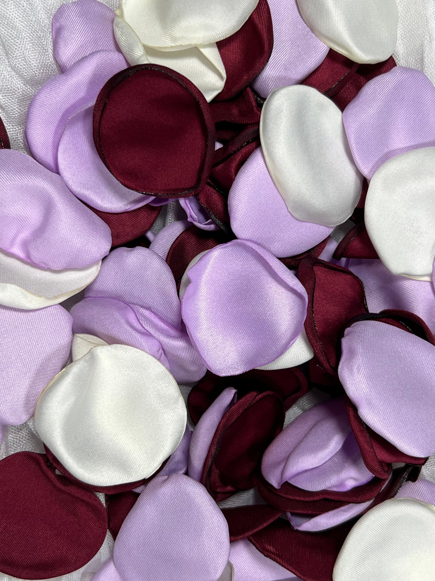 Burgundy Petals Wedding Decor Flower Girl Petals Lavender Wedding Aisle Decor Flower Petals Purple Ceremony Decor White Confetti
