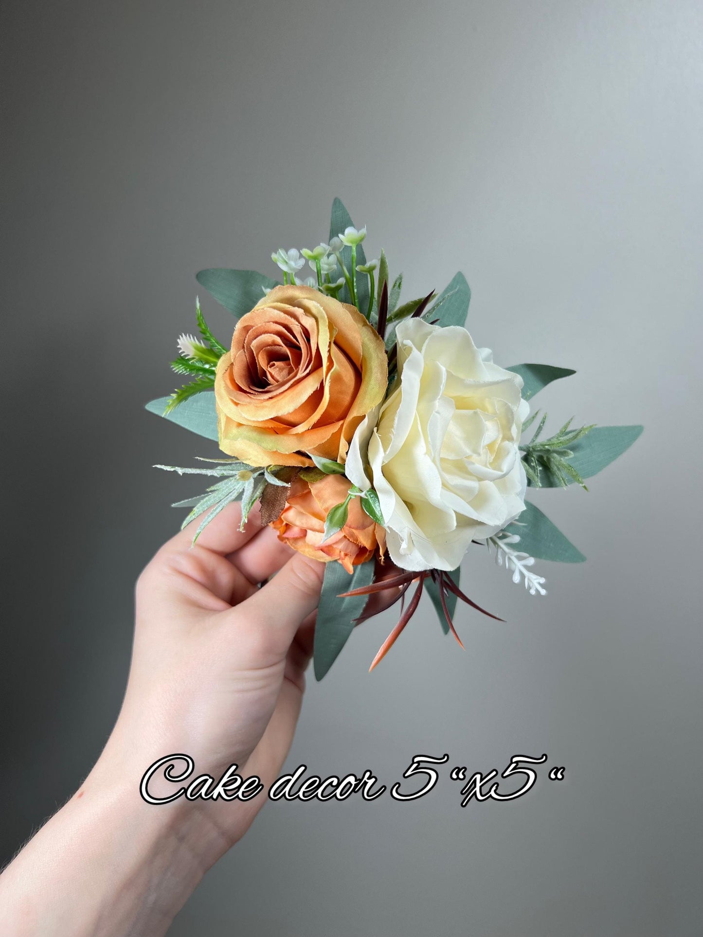 Wedding Bouquet Terracotta Rust Burnt Orange Bouquet Bridal Ivory Fall Eucalyptus Baby Breath Cinnamon Rose Pampas Grass Artificial Flower