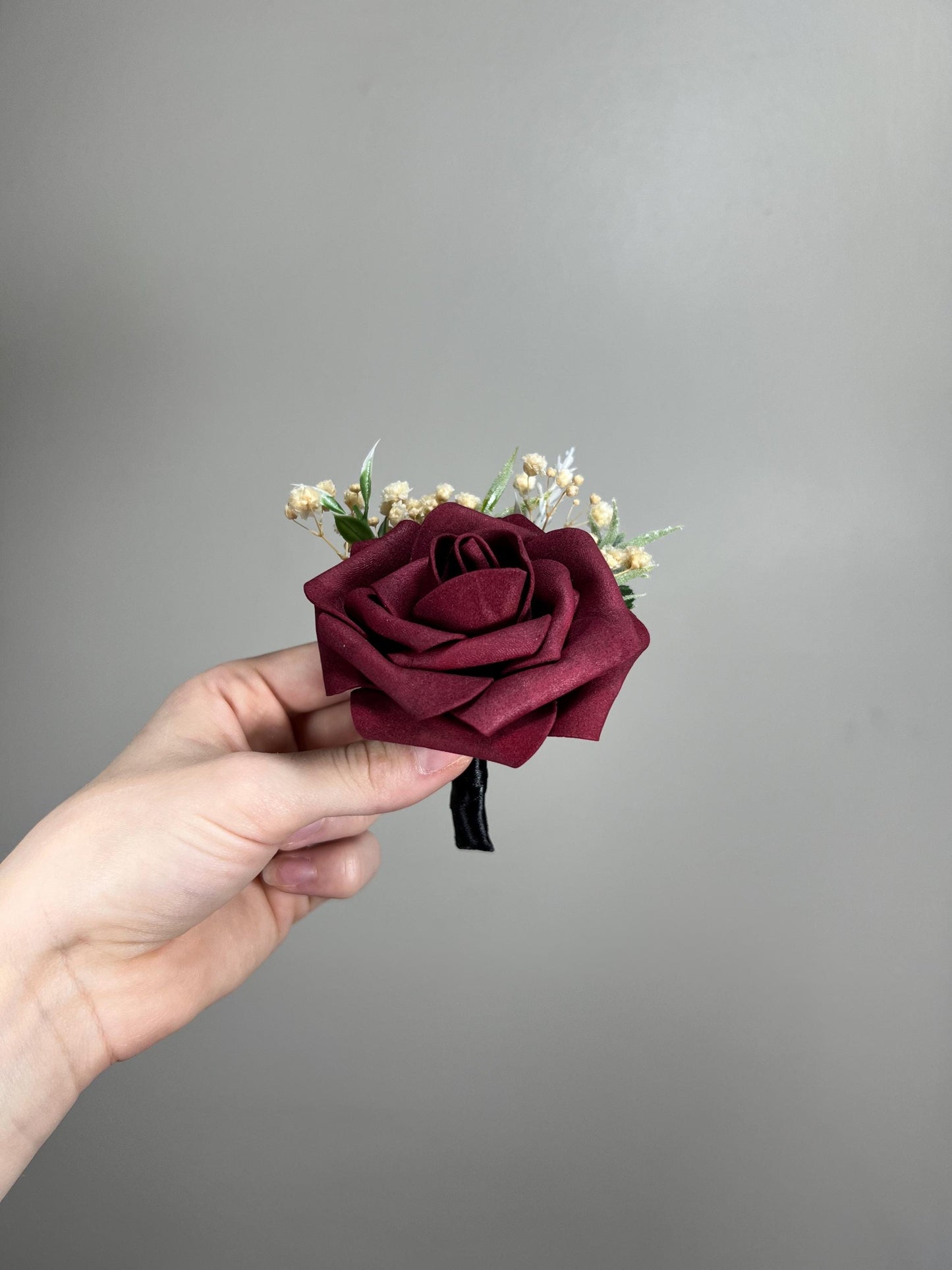 Burgundy Boutonniere Wedding Groom Burgundy Boutonnière Red Groomsmen Boutonnière Groom Artificial Flowers