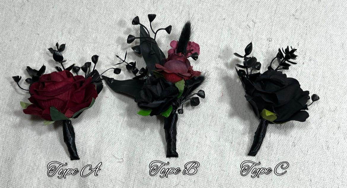 Black Burgundy Pocket Boutonniere Wedding Black Boutonniere Burgundy Groom Gothic Square Boutonnière Black Corsage Artificial Flower Reddit