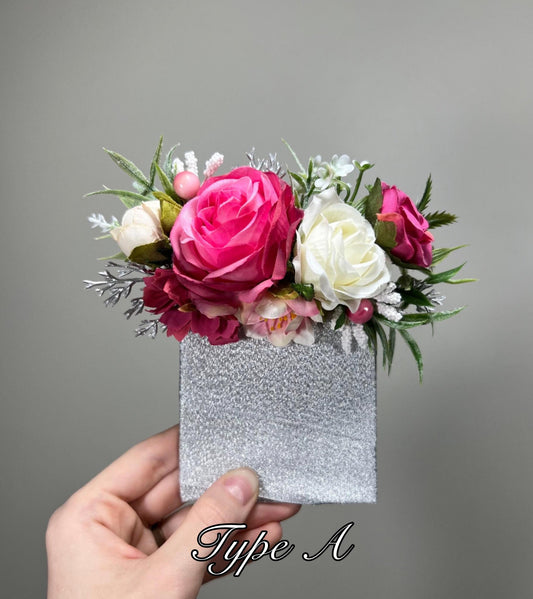 Hot Pink Boutonniere Pocket Wedding White Groom Boutonniรจre Square Pink Groomsmen Pocket Boutonniere Fuchsia Ivory Rustic Artificial Flower