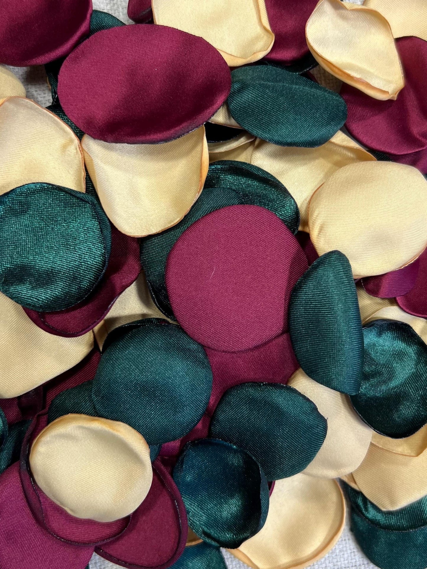 Christmas Petals Green Burgundy Gold Wedding Petals Aisle Decor Emerald Green Burgundy Petals Flower Gold Dark Green Confetti