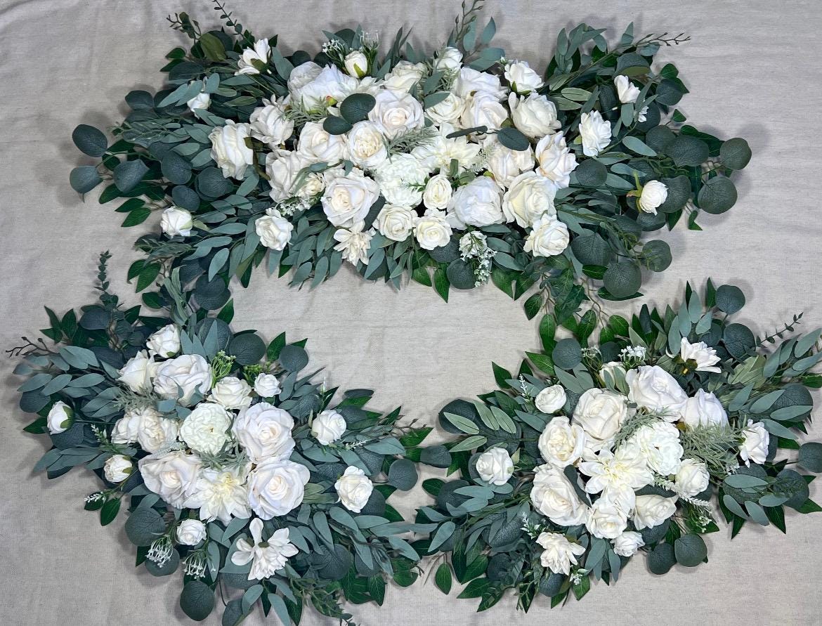 Wedding White Bouquet Bridal Ivory Bouquet Classic Sage Eucalyptus Greenery Bridesmaids Bouquet White Artificial Flowers