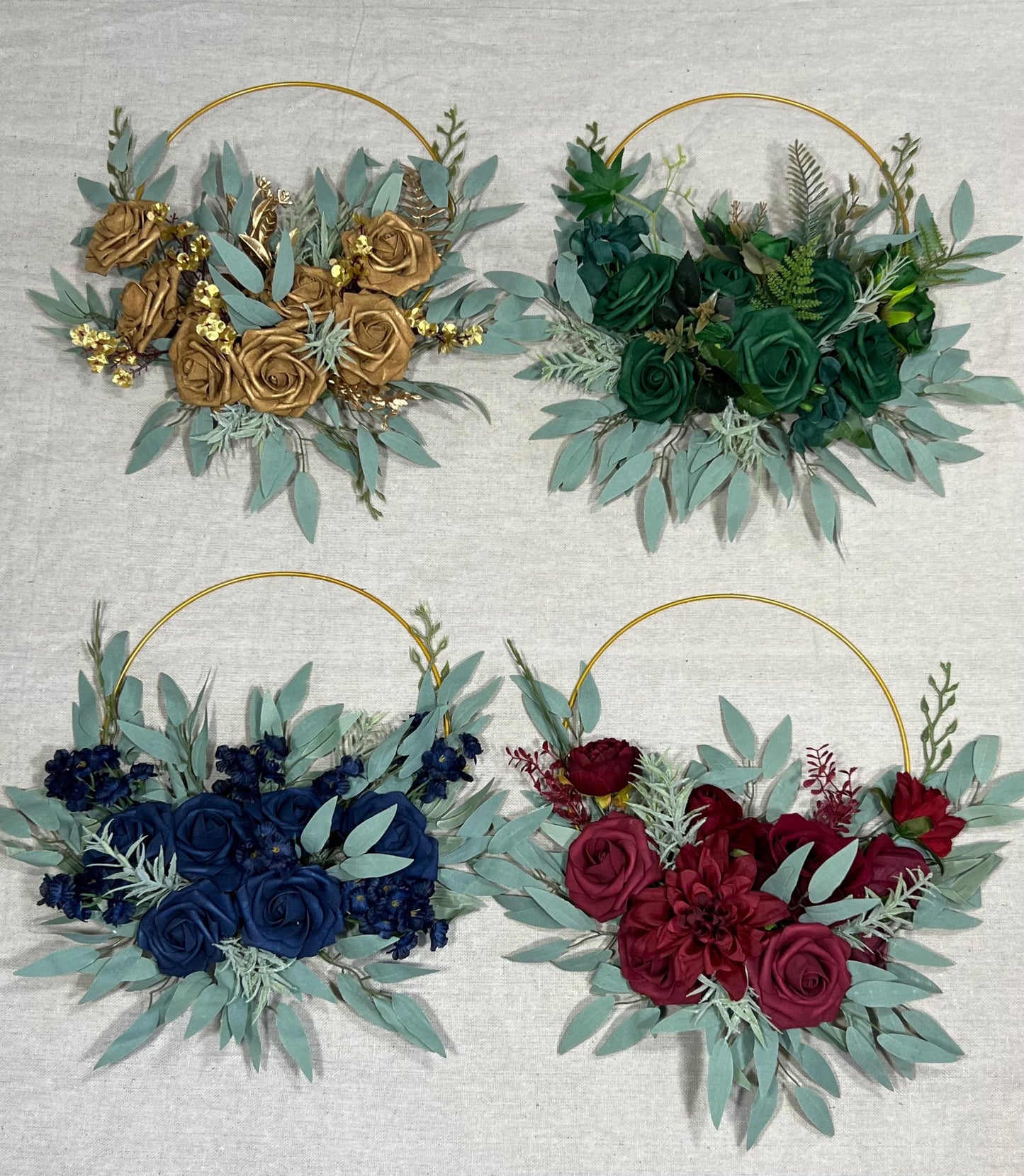 Wedding Hoop Burgundy Navy Blue Hoop Bridesmaids Ring Wreath Hunter Green Forest Flower Girl Hoop Gold Eucalyptus Artificial Flower Reddit
