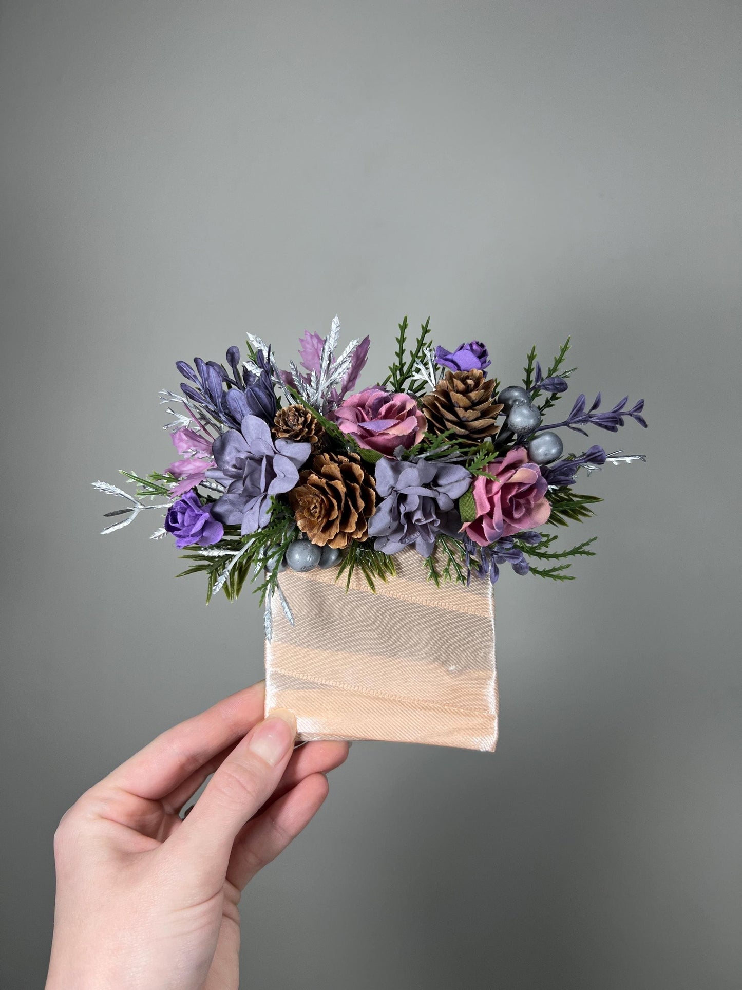 Purple Bouquet Wedding Bridal Christmas Bouquet Pine Bridesmaids Purple Bouquet Winter Pine Cone Lilac Bouquet Artificial Flower Reddit