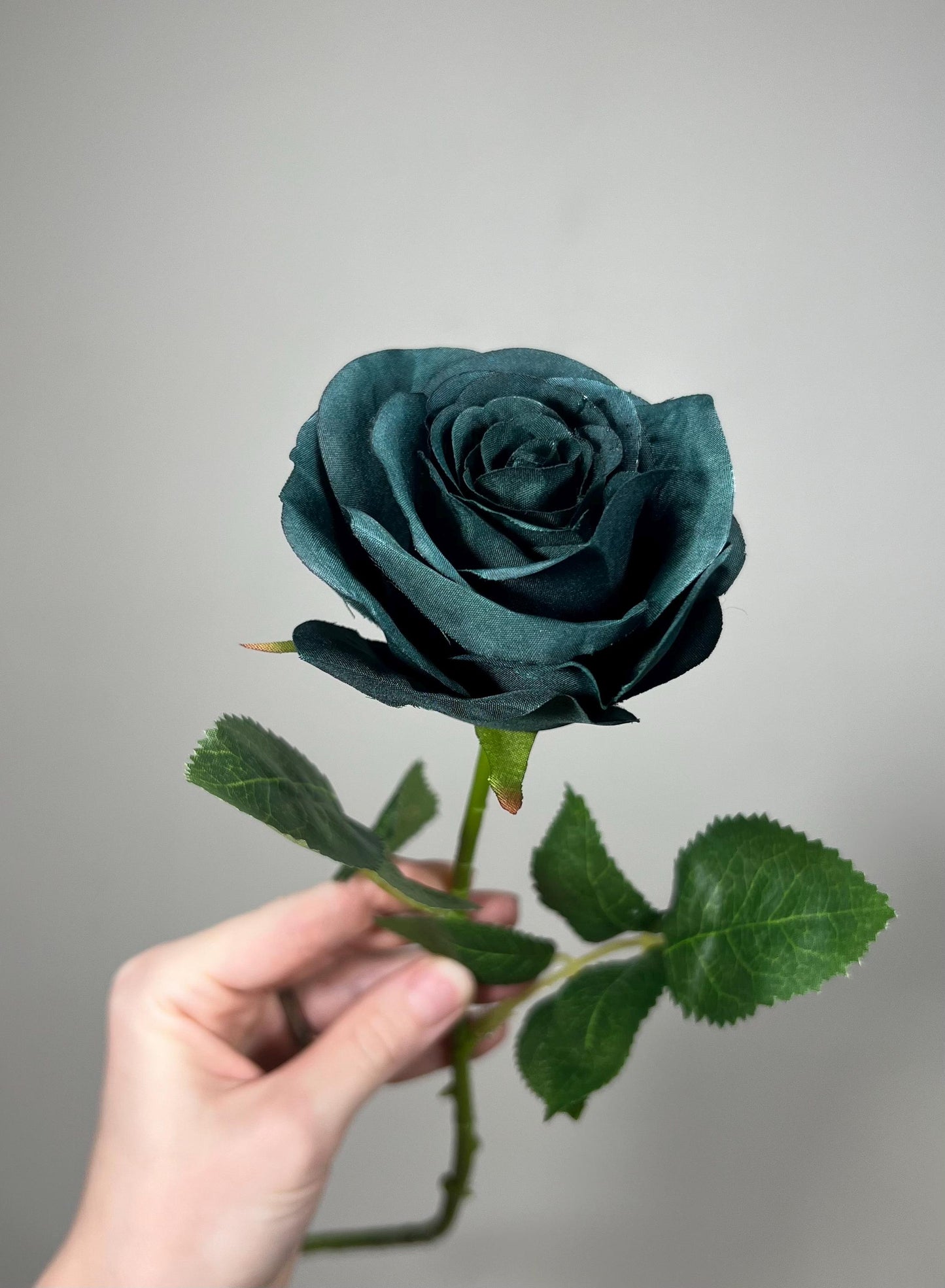 Dark Teal Rose Peacock Green Flower with Long Stems Flower Artificial Flower Dark Green Rose Wedding DIY Emerald Green Flower Head Teal