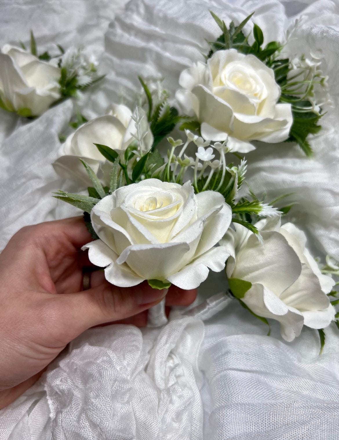 Wedding White Bouquet Bridal Ivory Bouquet Classic Sage Eucalyptus Greenery Bridesmaids Bouquet White Artificial Flowers