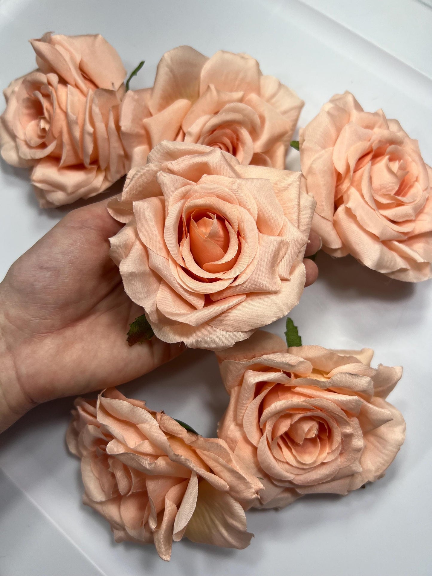 Coral Flower Head 4" Artiricial Rose Peach Flower Wedding Blush Artificial Head Rose Pink DIY Salmon Pink Rose Craft Wedding Supplies