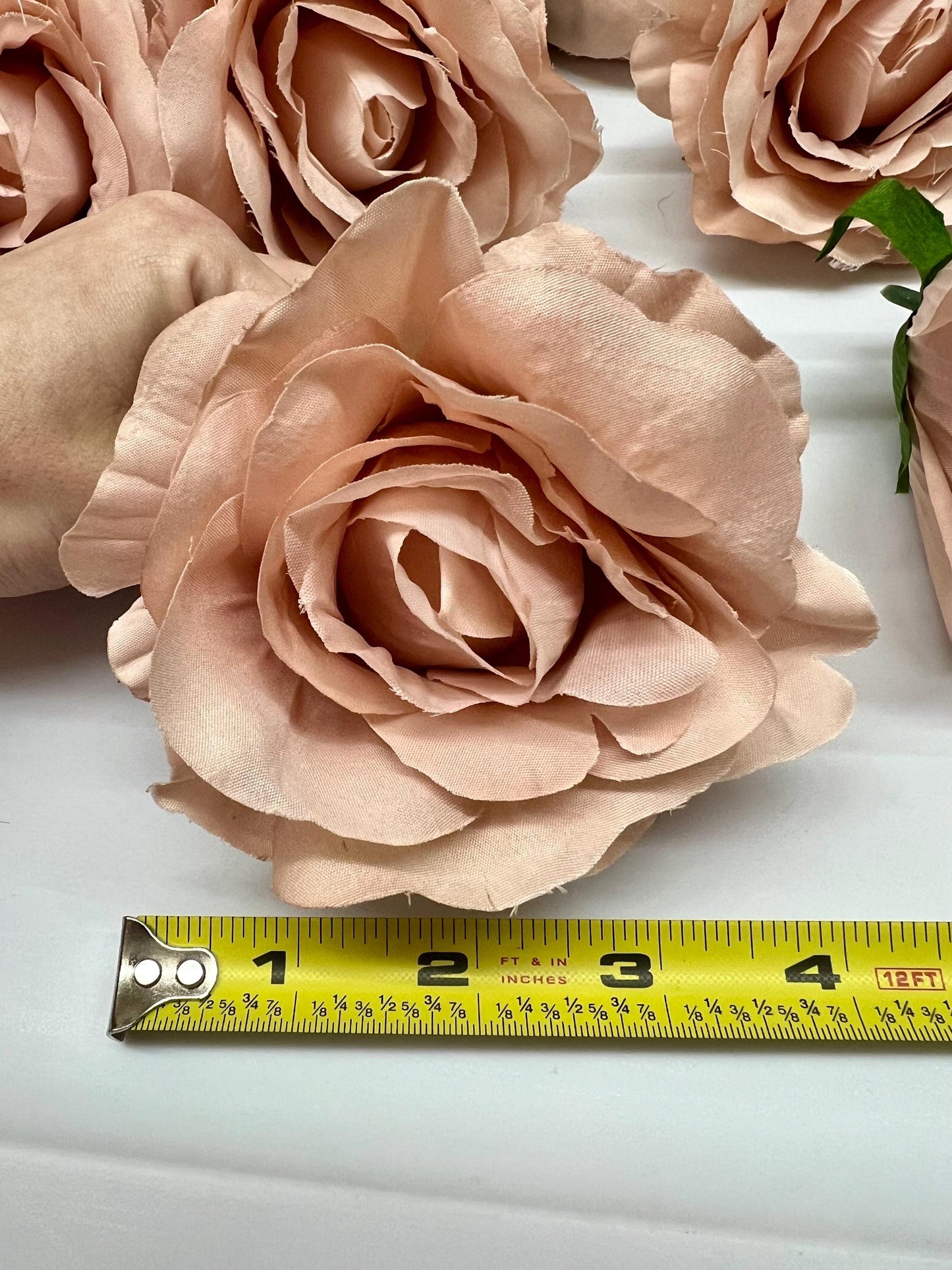 Blush Pink Rose Artificial Flowers 4" Head Rose Dusty Rose Wedding Pale Pink Dusty Flowers Head Blush DIY Craft Supplies Pink Wedding
