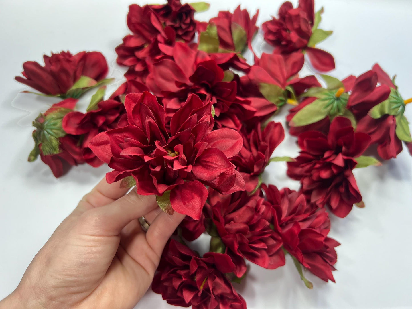 Burgundy Flower Head Wedding Decor Burgundy 3" Dahlia Small Flower Head Wedding DIY Craft Supplies Wedding Burgundy Flower Head Home Decor