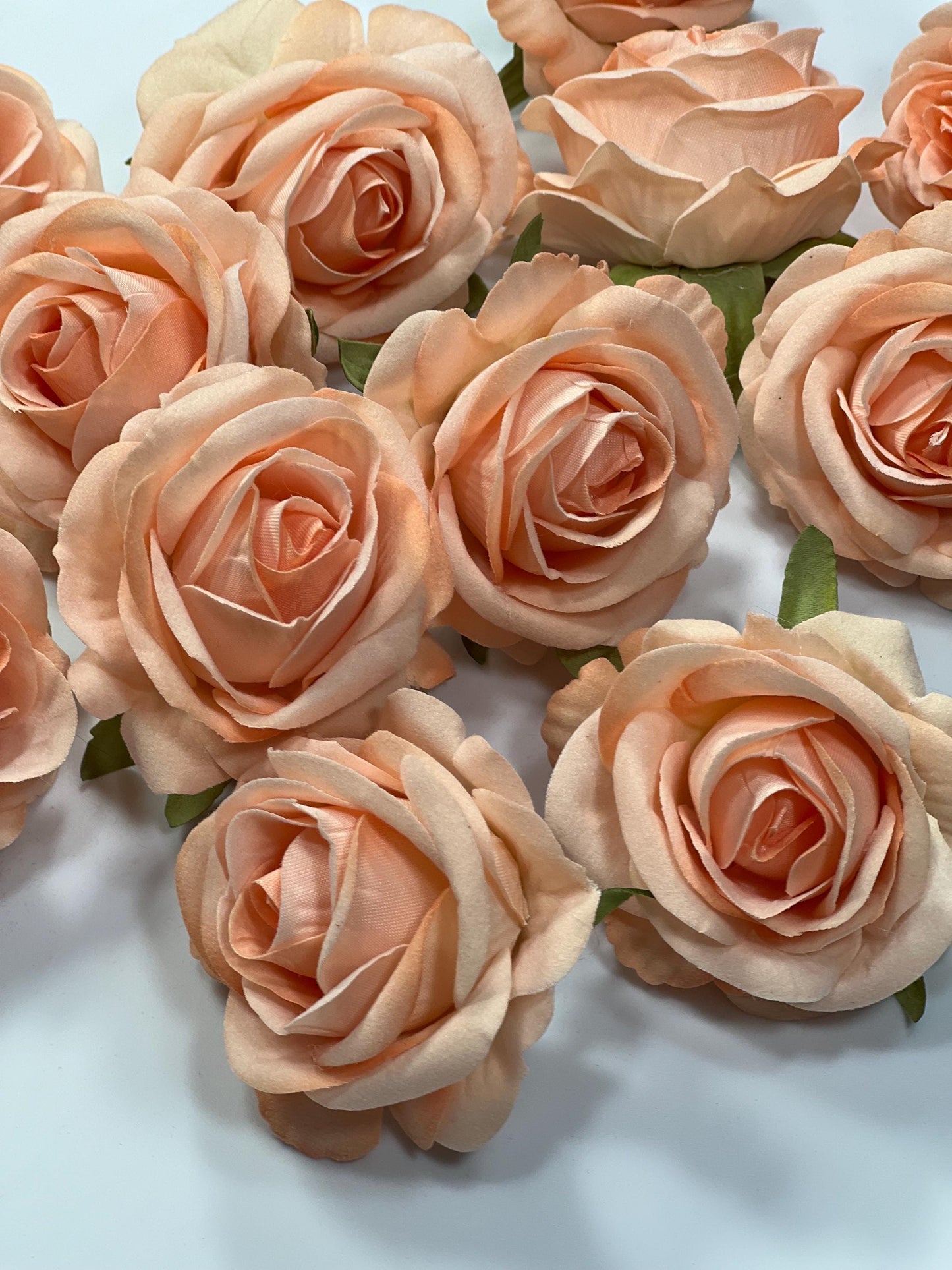 Peach Flower Head 2” Artificial Rose Velvet Small Flower Peach Flower Fake Pink Artificial Head Rose Coral Wedding Supplies Craft DIY