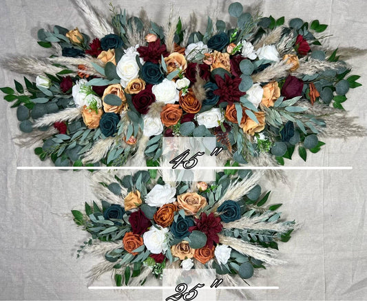Teal Arch Arrangement Wedding Burnt Orange Teal Arbor Arrangement White Terracotta Teal Rust Arch Arrangement Backdrop Wedding Teal Boho