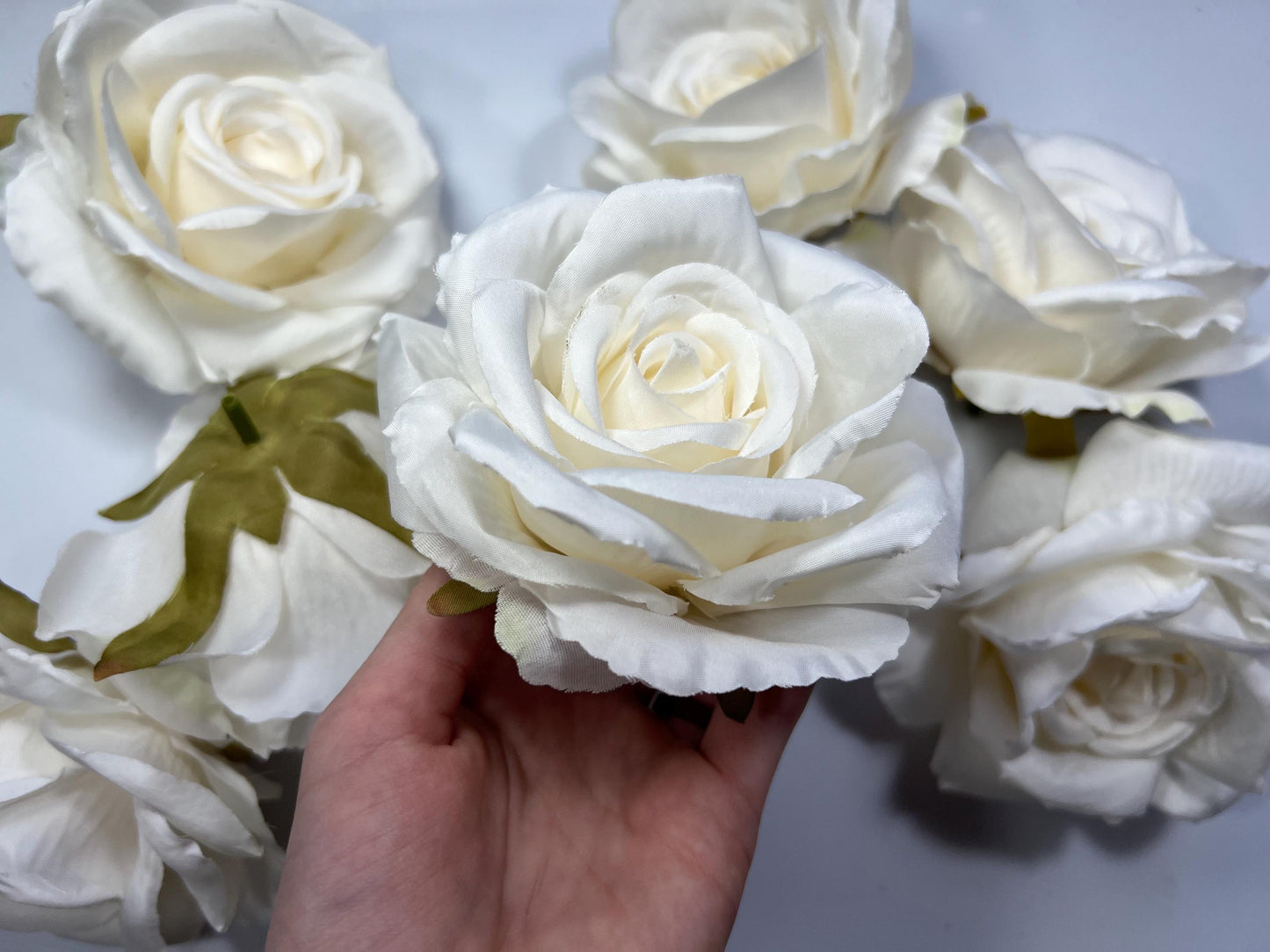 White Rose Flower Heads 4” Wedding White Rose Artificial Ivory Wedding Silk Roses White Home Decor White Roses Wedding DIY Craft Supply
