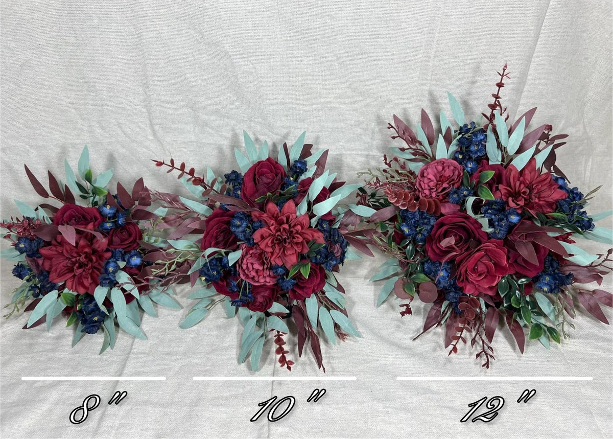Burgundy Navy Blue Bouquet Wedding Bridal Bouquet Red Dark Blue Bridesmaids Bouquet Burgundy Navy Blue Artificial Flower Reddit