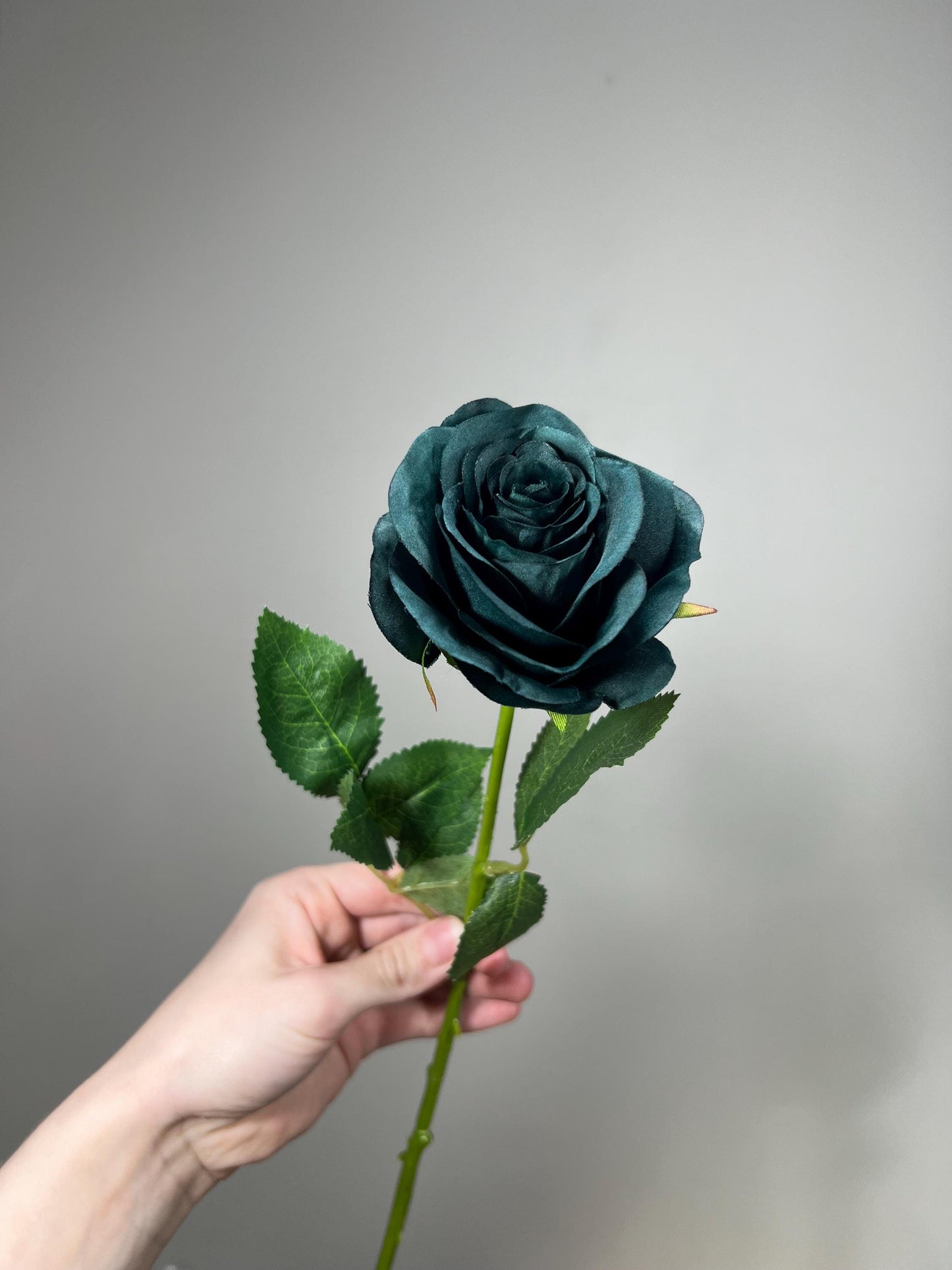 Dark Teal Rose Peacock Green Flower with Long Stems Flower Artificial Flower Dark Green Rose Wedding DIY Emerald Green Flower Head Teal