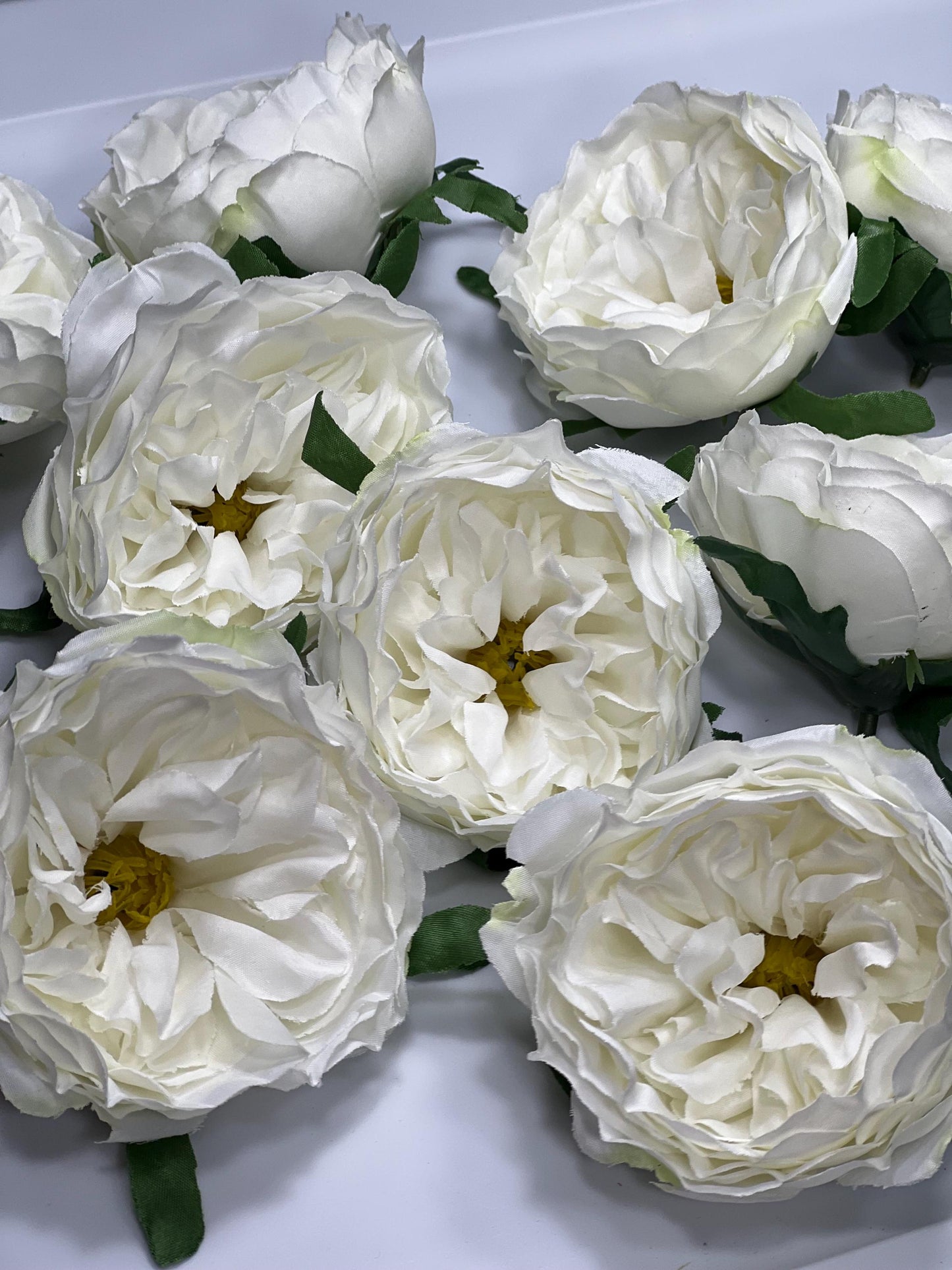 White Peony Artificial Flowers Head Rose White Cabbage Rose Ivory Wedding Fake Roses White Home Decor Flower White Wedding Supplies Craft