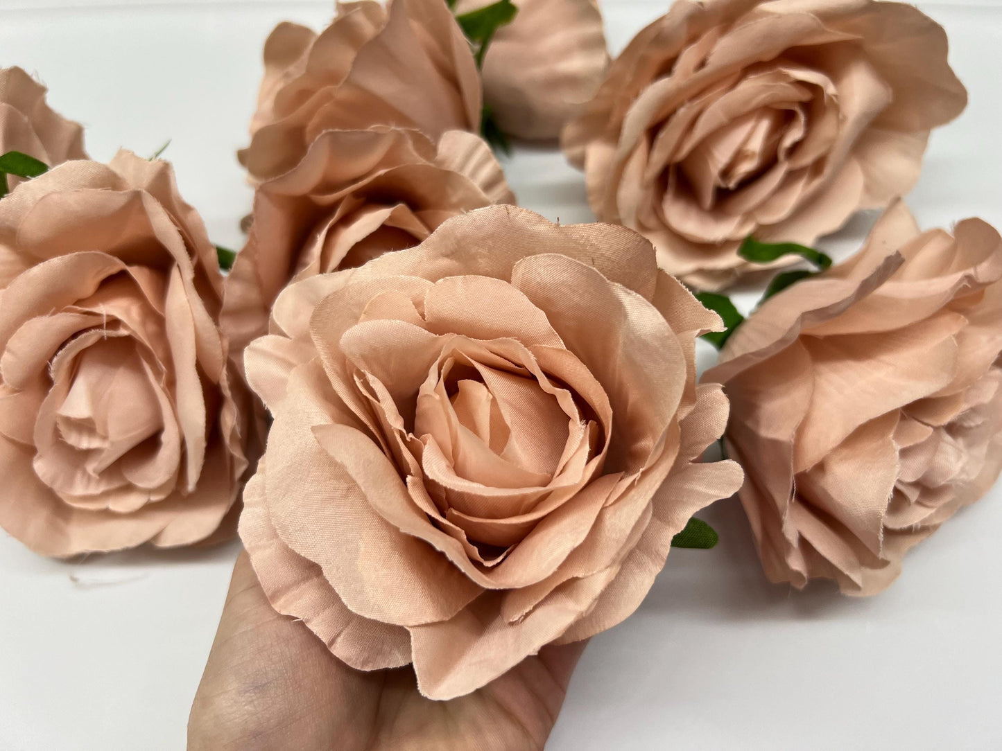 Blush Pink Rose Artificial Flowers 4" Head Rose Dusty Rose Wedding Pale Pink Dusty Flowers Head Blush DIY Craft Supplies Pink Wedding