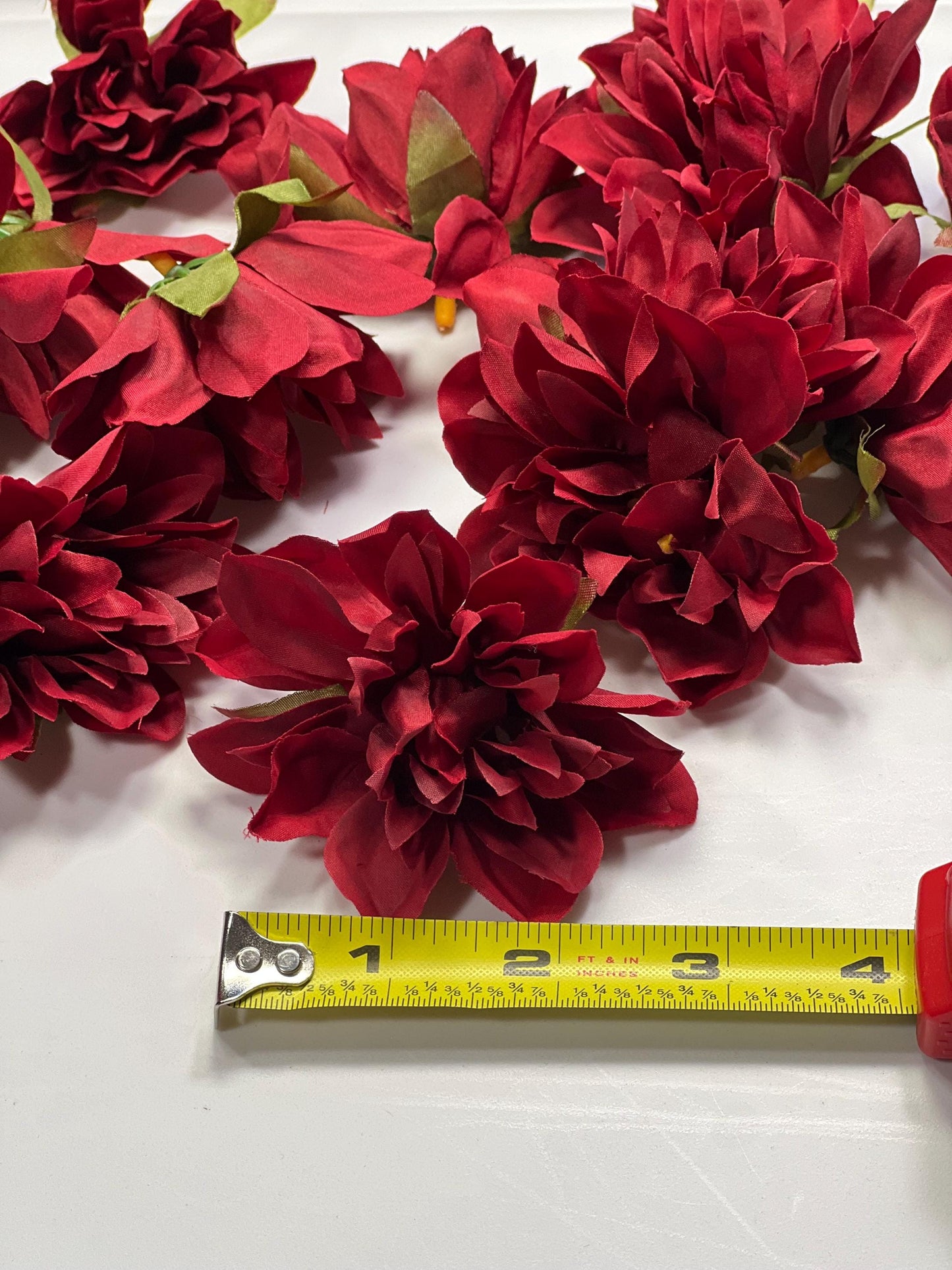 Burgundy Flower Head Wedding Decor Burgundy 3" Dahlia Small Flower Head Wedding DIY Craft Supplies Wedding Burgundy Flower Head Home Decor