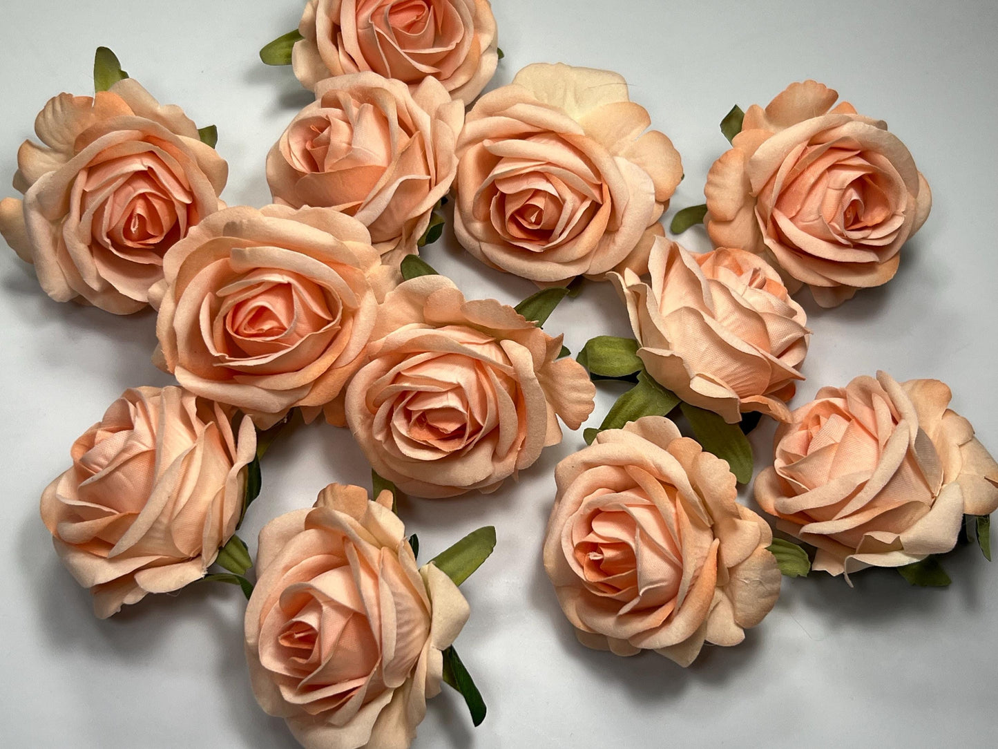 Peach Flower Head 2” Artificial Rose Velvet Small Flower Peach Flower Fake Pink Artificial Head Rose Coral Wedding Supplies Craft DIY